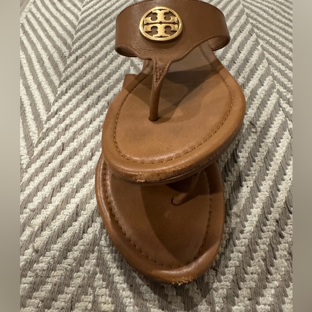 Tory Burch Judy Leather Thong Sandals Royal Tan US 8 - Picture 4 of 5
